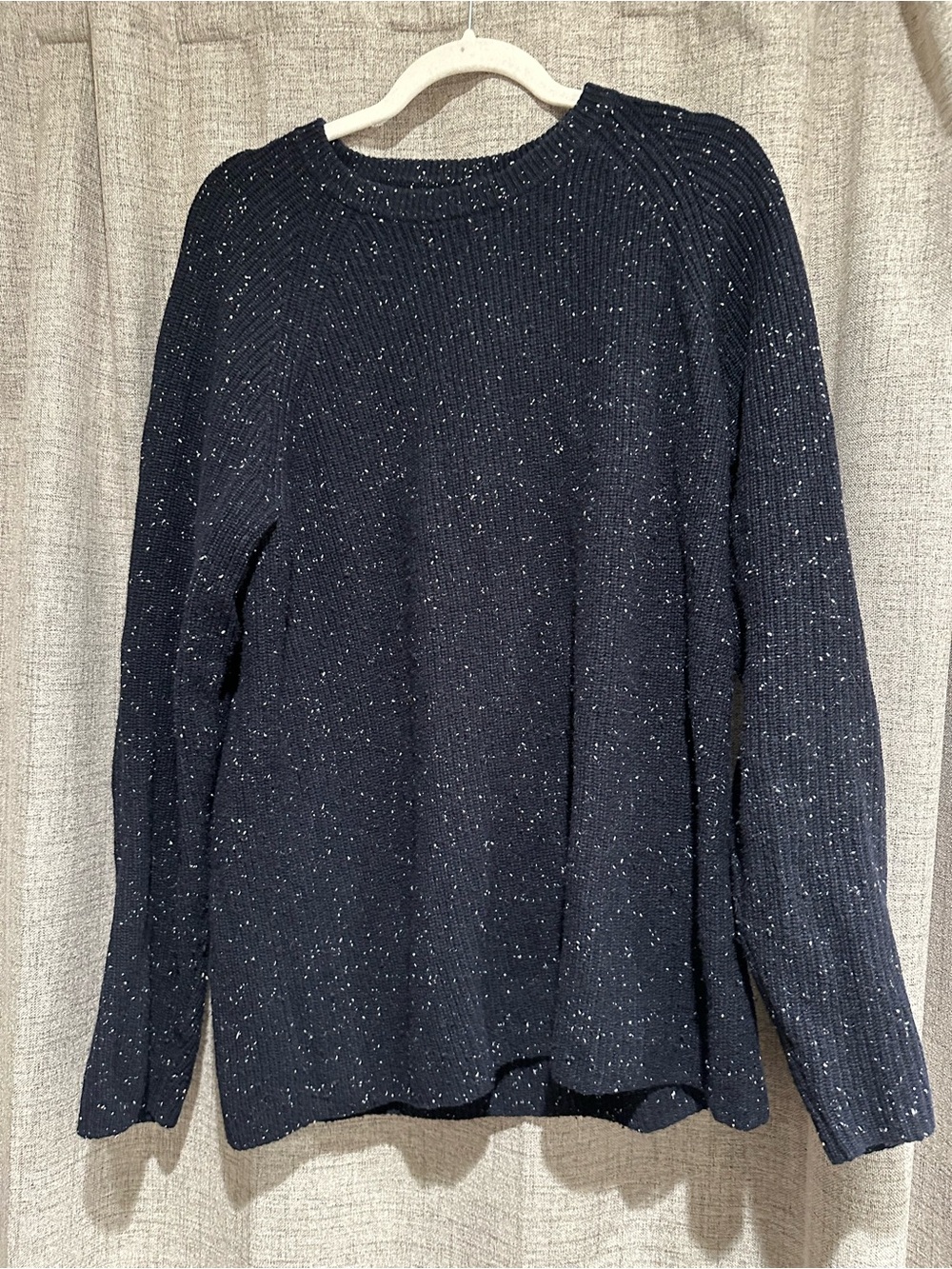 Everlane Black Speckled Knit Crew Sweater